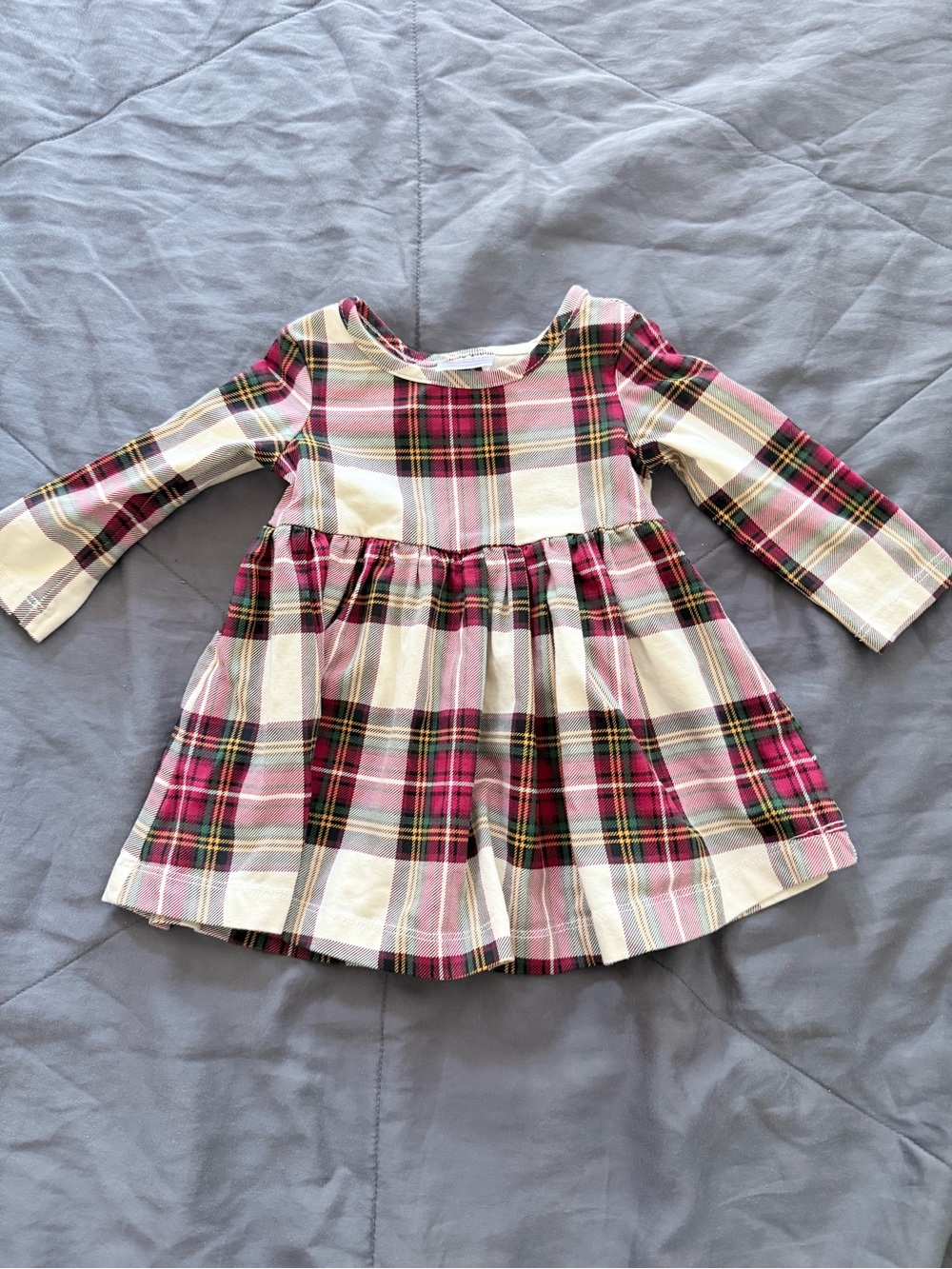Hanna Andersson Pink Plaid Long-Sleeve Cotton Dress